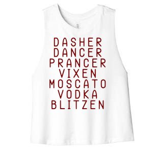 Merry Christmas Dasher Dancer Funny Holiday Women's Racerback Cropped Tank