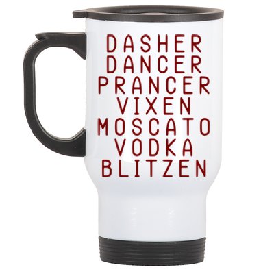 Merry Christmas Dasher Dancer Funny Holiday Stainless Steel Travel Mug