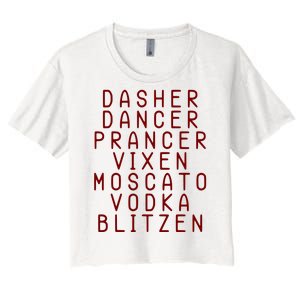 Merry Christmas Dasher Dancer Funny Holiday Women's Crop Top Tee