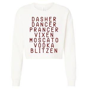 Merry Christmas Dasher Dancer Funny Holiday Cropped Pullover Crew