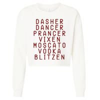 Merry Christmas Dasher Dancer Funny Holiday Cropped Pullover Crew