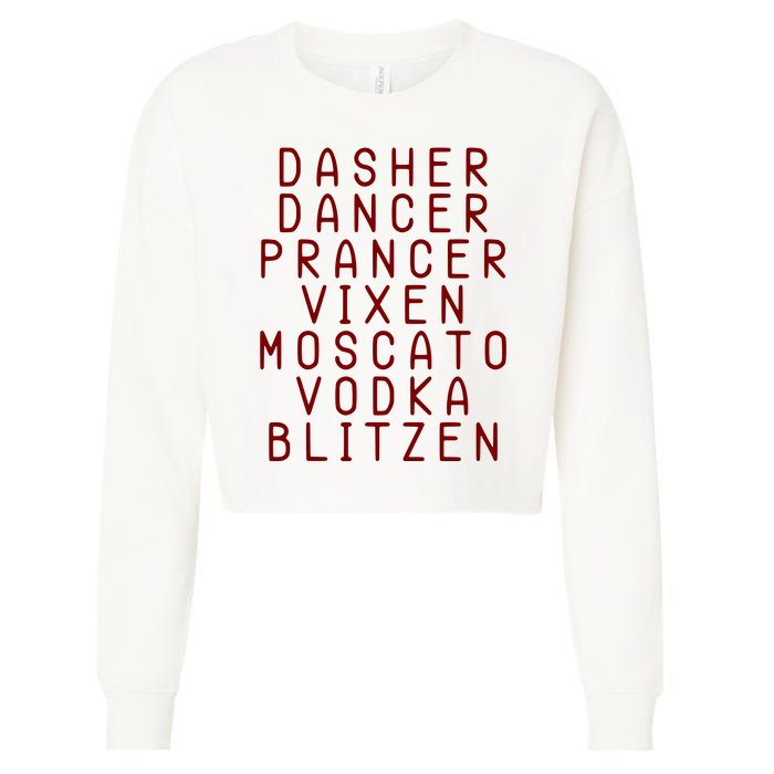 Merry Christmas Dasher Dancer Funny Holiday Cropped Pullover Crew