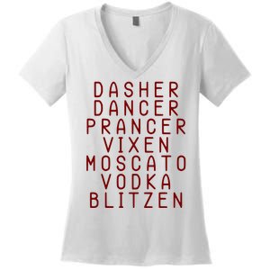 Merry Christmas Dasher Dancer Funny Holiday Women's V-Neck T-Shirt