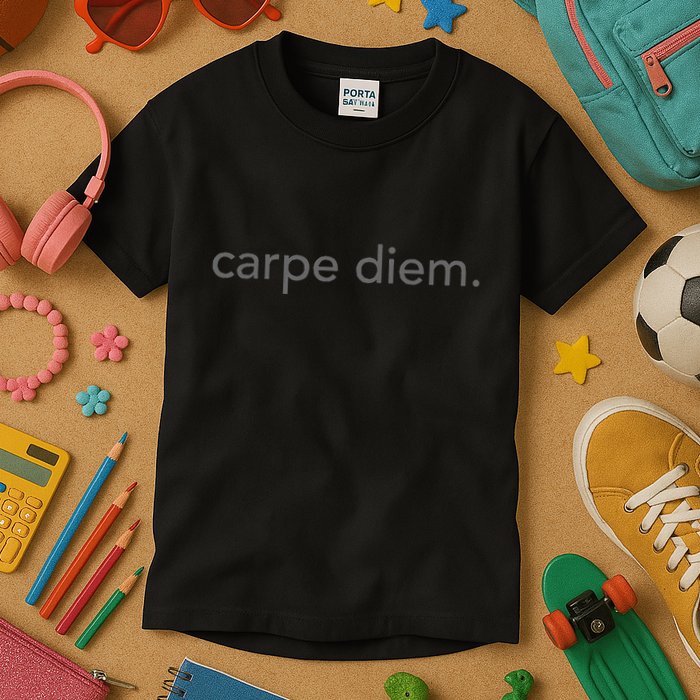 Minimalistic Carpe Diem. Minimal Kids T-Shirt