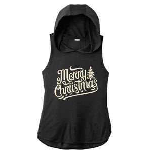 Merry Christmas Design For Ladies PosiCharge Tri-Blend Wicking Draft Hoodie Tank