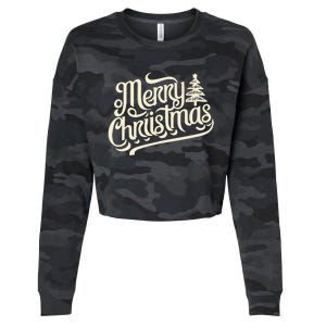 Merry Christmas Design For Cropped Pullover Crew