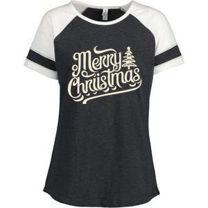 Merry Christmas Design For Enza Ladies Jersey Colorblock Tee