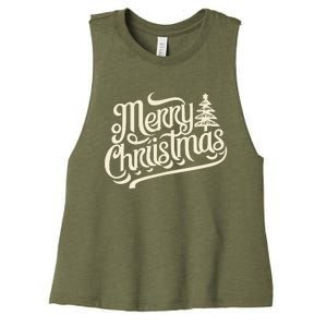 Merry Christmas Design For Women's Racerback Cropped Tank