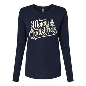 Merry Christmas Design For Womens Cotton Relaxed Long Sleeve T-Shirt