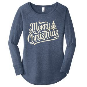 Merry Christmas Design For Women's Perfect Tri Tunic Long Sleeve Shirt