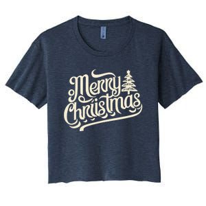 Merry Christmas Design For Women's Crop Top Tee