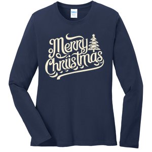 Merry Christmas Design For Ladies Long Sleeve Shirt