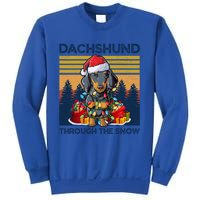 Merry Christmas Dachshund Dog Through The Snow Cute Gift Sweatshirt