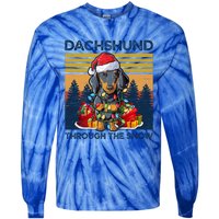 Merry Christmas Dachshund Dog Through The Snow Cute Gift Tie-Dye Long Sleeve Shirt