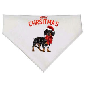 Merry Christmas Dachshund Dogs With Tree Christmas Lights Cute Gift USA-Made Doggie Bandana