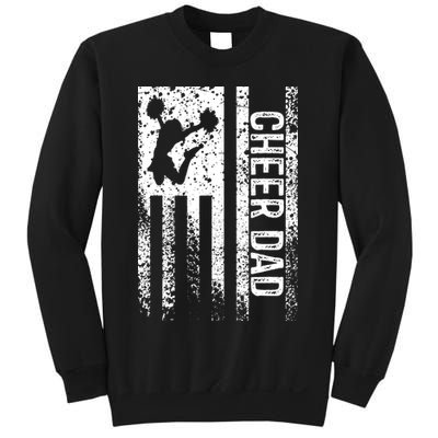 Mens Cheer Dad Vintage American Flag Father Cheerleader Squad Sweatshirt