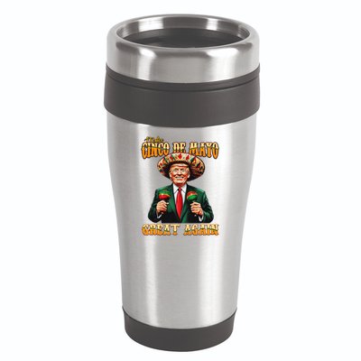 Make Cinco De Mayo Great Again Funny Trump Fiesta 5 De Mayo 16oz Travel Tumbler