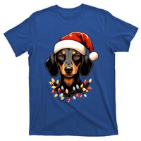 Merry Christmas Dachshund Santa Hat Lights Xmas Great Gift T-Shirt