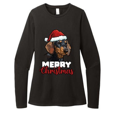 Merry Christmas Dachshund Dog Lover Gift Cool Gift Womens CVC Long Sleeve Shirt