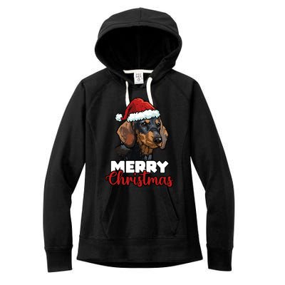 Merry Christmas Dachshund Dog Lover Gift Cool Gift Women's Fleece Hoodie