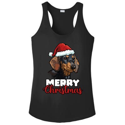 Merry Christmas Dachshund Dog Lover Gift Cool Gift Ladies PosiCharge Competitor Racerback Tank