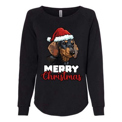 Merry Christmas Dachshund Dog Lover Gift Cool Gift Womens California Wash Sweatshirt