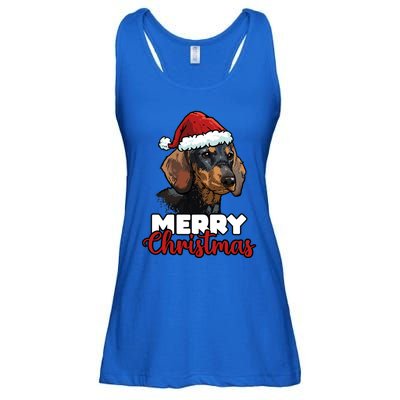 Merry Christmas Dachshund Dog Lover Gift Cool Gift Ladies Essential Flowy Tank