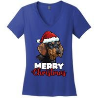 Merry Christmas Dachshund Dog Lover Gift Cool Gift Women's V-Neck T-Shirt