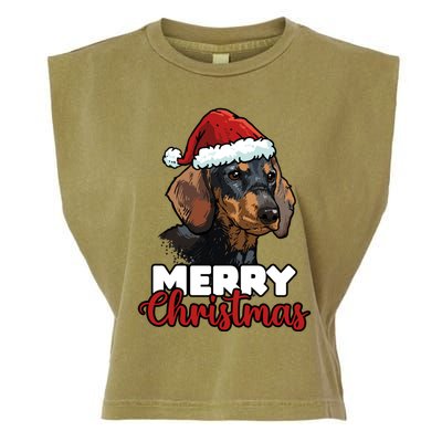 Merry Christmas Dachshund Dog Lover Gift Cool Gift Garment-Dyed Women's Muscle Tee