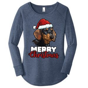 Merry Christmas Dachshund Dog Lover Gift Cool Gift Women's Perfect Tri Tunic Long Sleeve Shirt