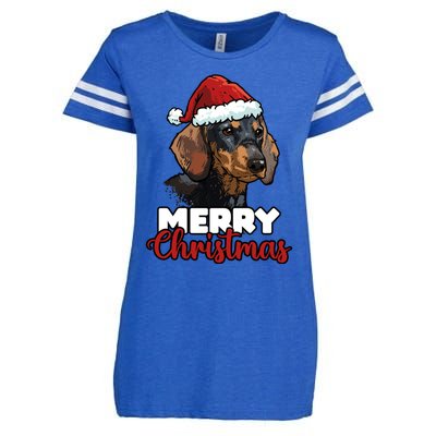 Merry Christmas Dachshund Dog Lover Gift Cool Gift Enza Ladies Jersey Football T-Shirt