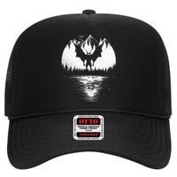 Mothman Cryptozoology Design Cryptid High Crown Mesh Back Trucker Hat