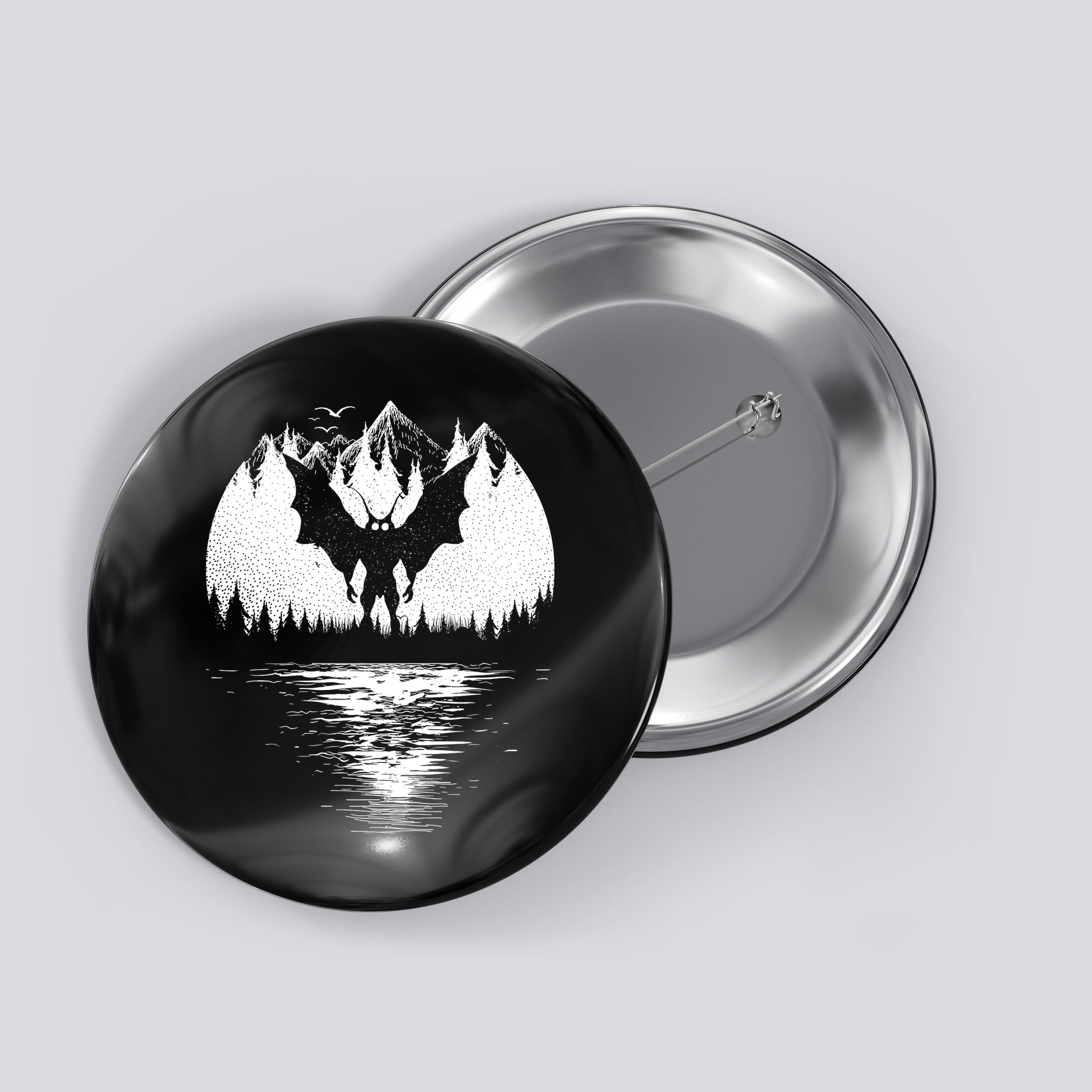 Mothman Cryptozoology Design Cryptid Button