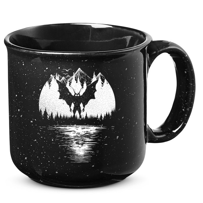 Mothman Cryptozoology Design Cryptid 15oz Campfire Ceramic Mug