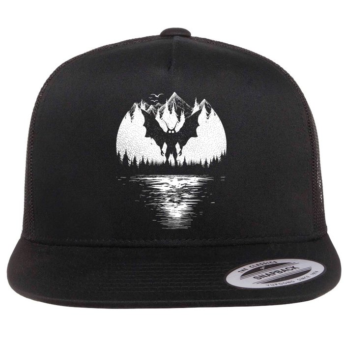 Mothman Cryptozoology Design Cryptid Flat Bill Trucker Hat