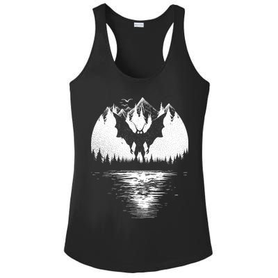 Mothman Cryptozoology Design Cryptid Ladies PosiCharge Competitor Racerback Tank