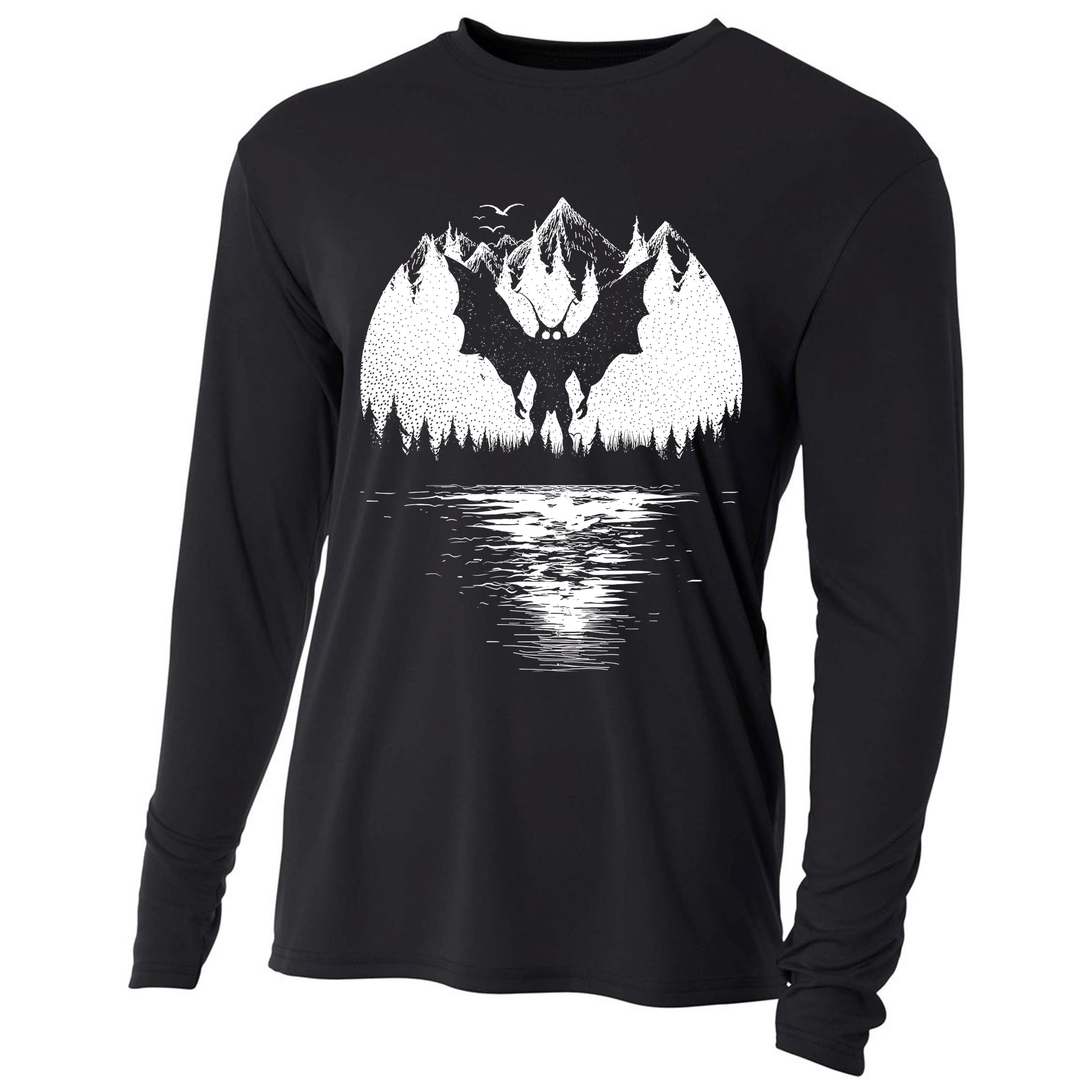 Mothman Cryptozoology Design Cryptid Cooling Performance Long Sleeve Crew