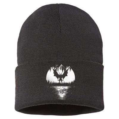 Mothman Cryptozoology Design Cryptid Sustainable Knit Beanie