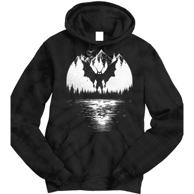 Mothman Cryptozoology Design Cryptid Tie Dye Hoodie