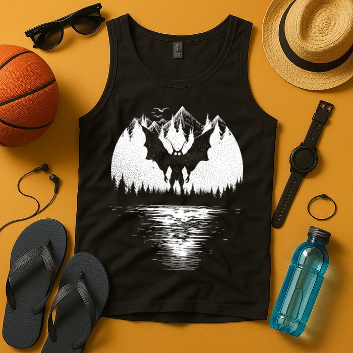 Mothman Cryptozoology Design Cryptid Tank Top
