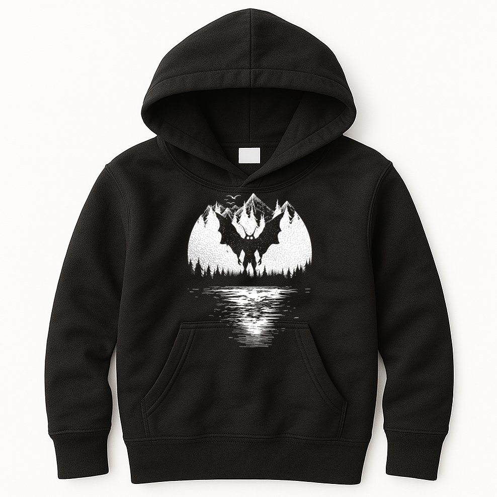 Mothman Cryptozoology Design Cryptid Kids Hoodie