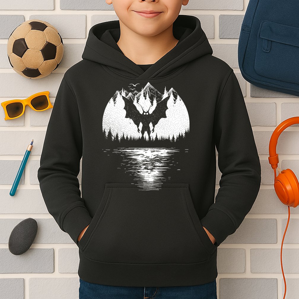 Mothman Cryptozoology Design Cryptid Kids Hoodie