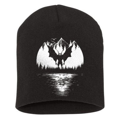 Mothman Cryptozoology Design Cryptid Short Acrylic Beanie