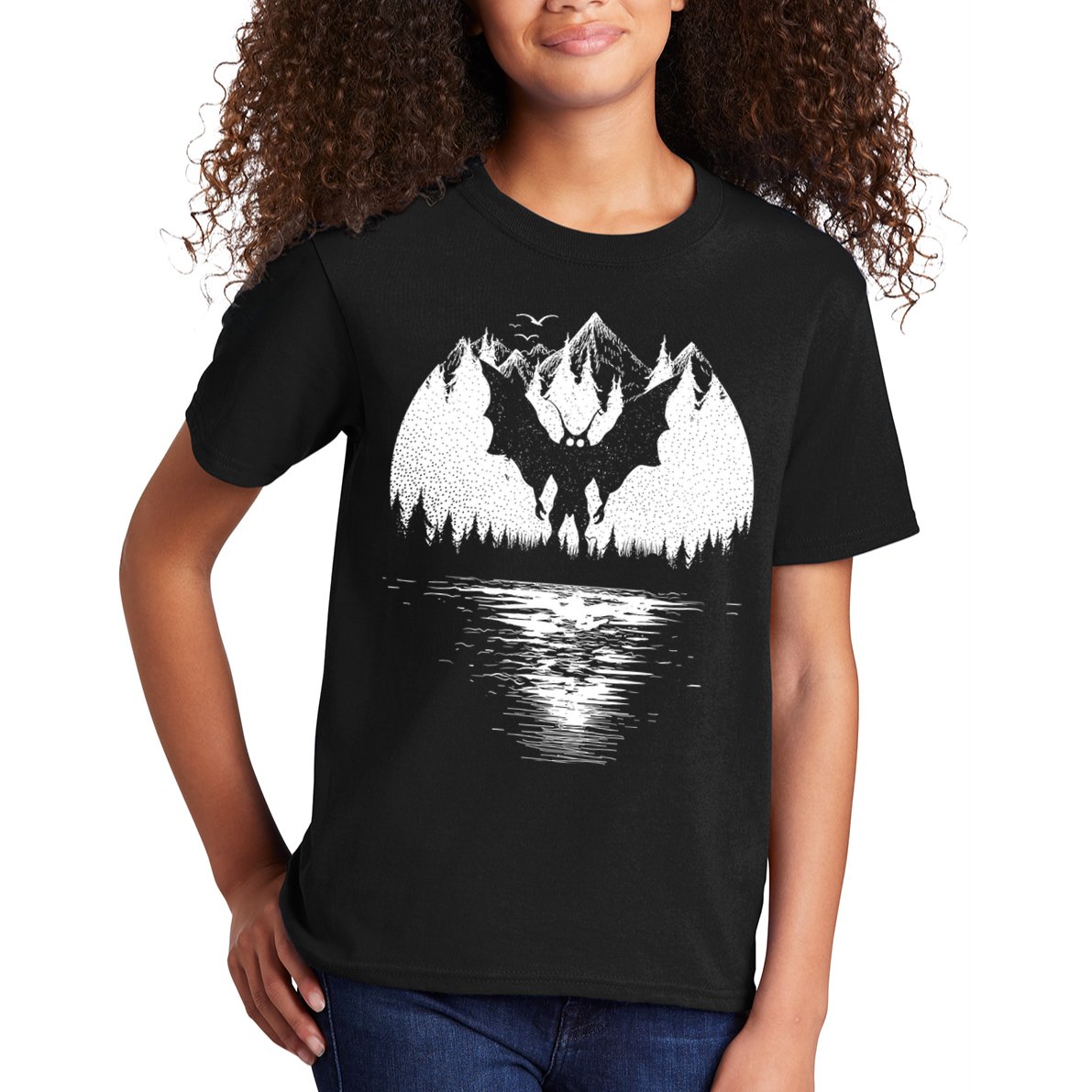 Mothman Cryptozoology Design Cryptid Kids T-Shirt