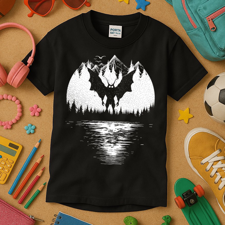 Mothman Cryptozoology Design Cryptid Kids T-Shirt