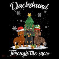 Merry Christmas Dachshund Dog Through The Snow Gift Youth Performance Sprint T-Shirt