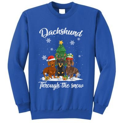 Merry Christmas Dachshund Dog Through The Snow Gift Sweatshirt