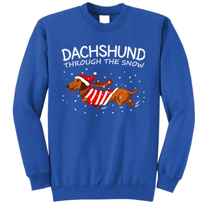 Merry Christmas Dachshund Dog Through The Snow Gift Sweatshirt