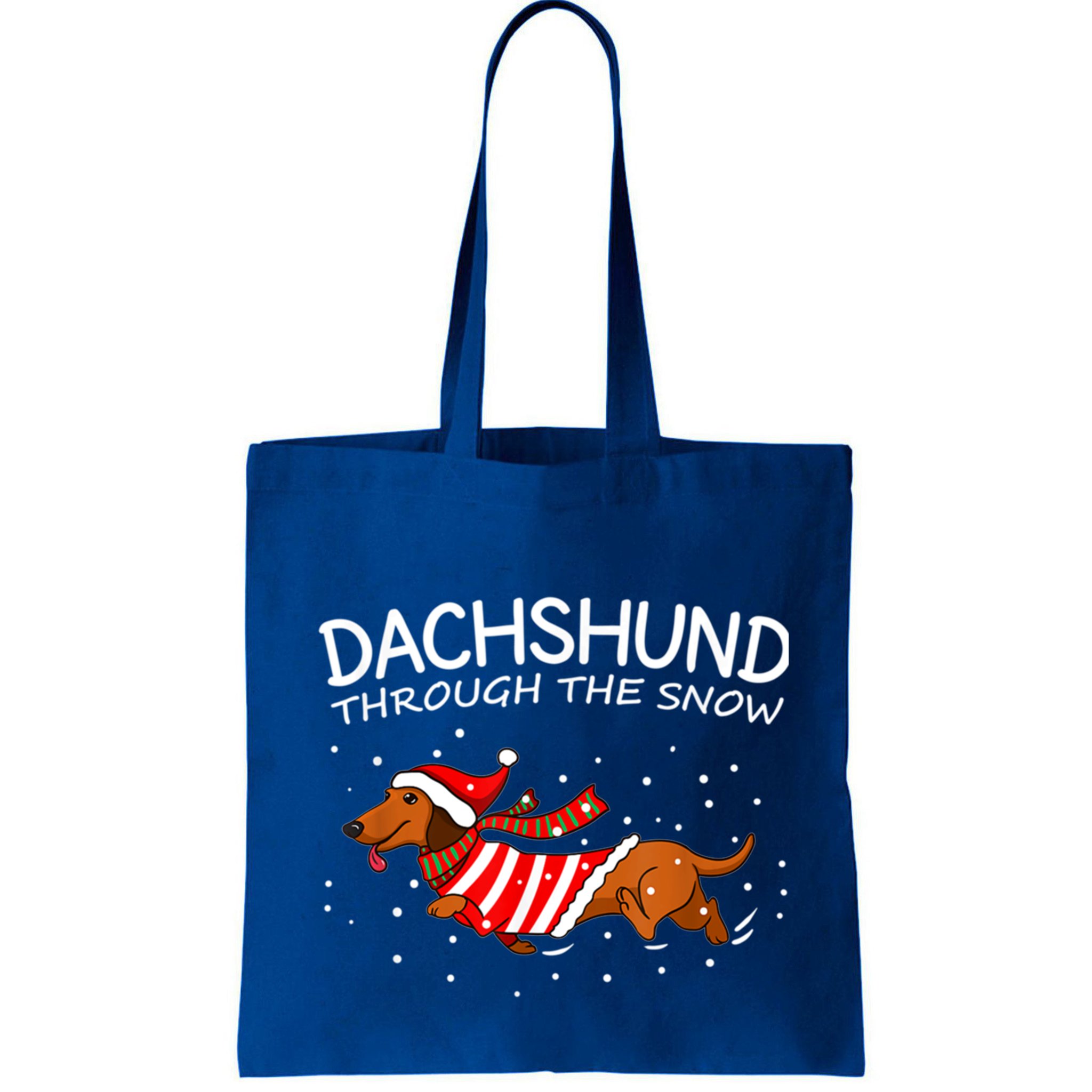 Merry Christmas Dachshund Dog Through The Snow Gift Bag