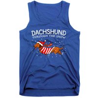 Merry Christmas Dachshund Dog Through The Snow Gift Tank Top